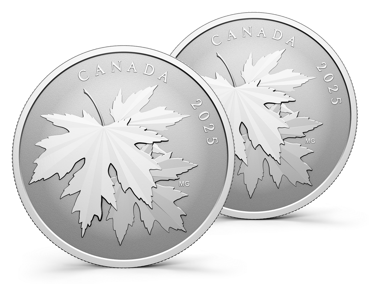 Gleaming Maple Leaves – 1/2 oz. Fine Silver Coin Gleaming Maple Leaves – 1/2 oz. Fine Silver Coin