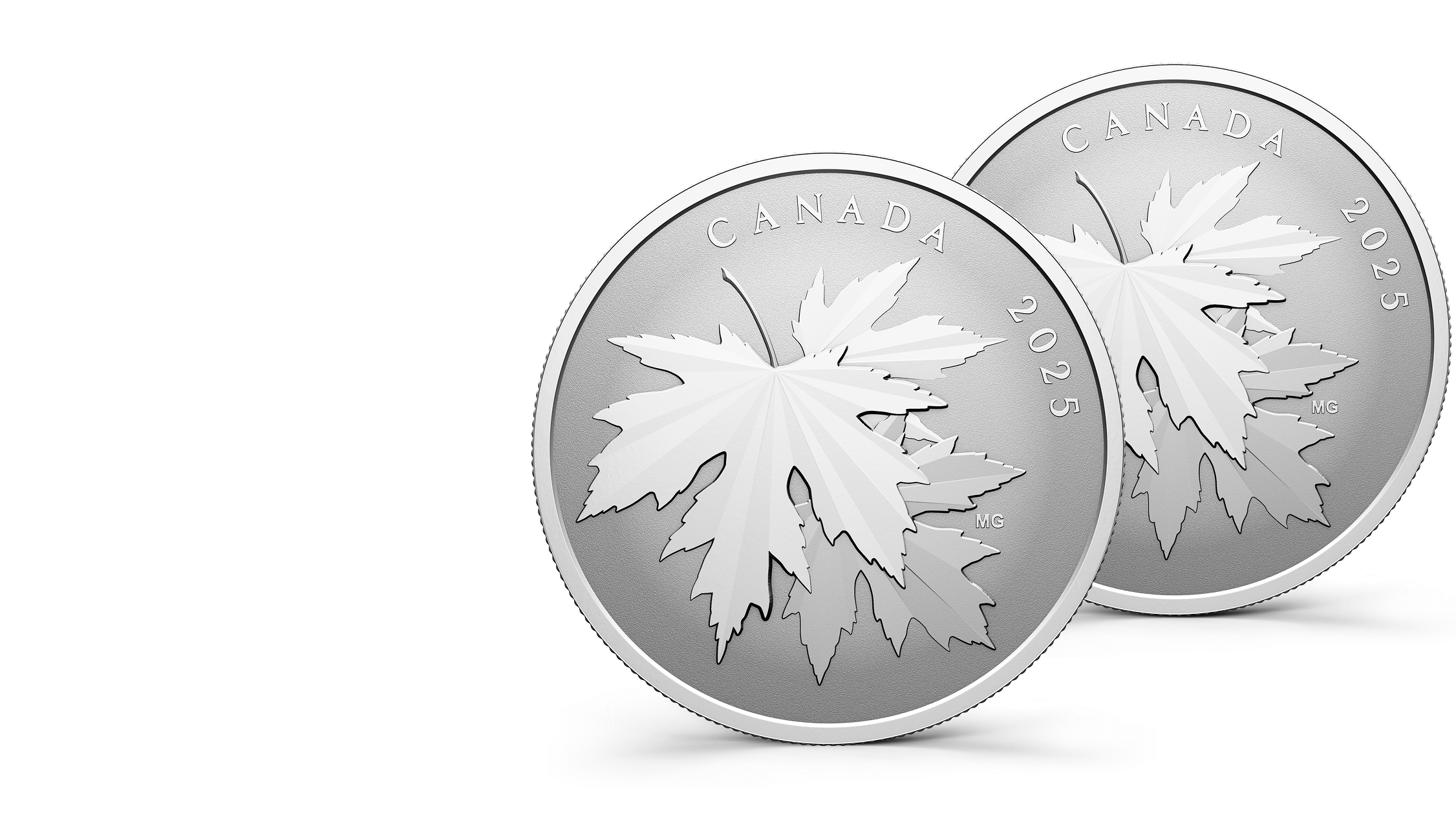 Gleaming Maple Leaves – 1/2 oz. Fine Silver Coin Gleaming Maple Leaves – 1/2 oz. Fine Silver Coin