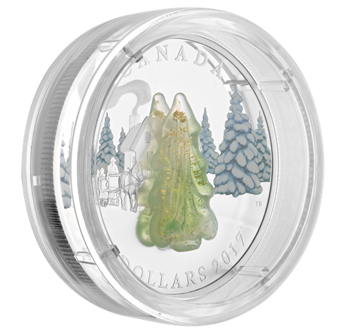 1 oz. Pure Silver Coin - Murano Snow Covered Tree - Mintage