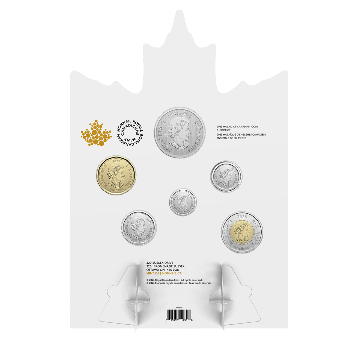 Ensemble de six pièces – Mosaïque d'emblèmes canadiens – Tirage : 30 000  (2023) | La Monnaie royale canadienne