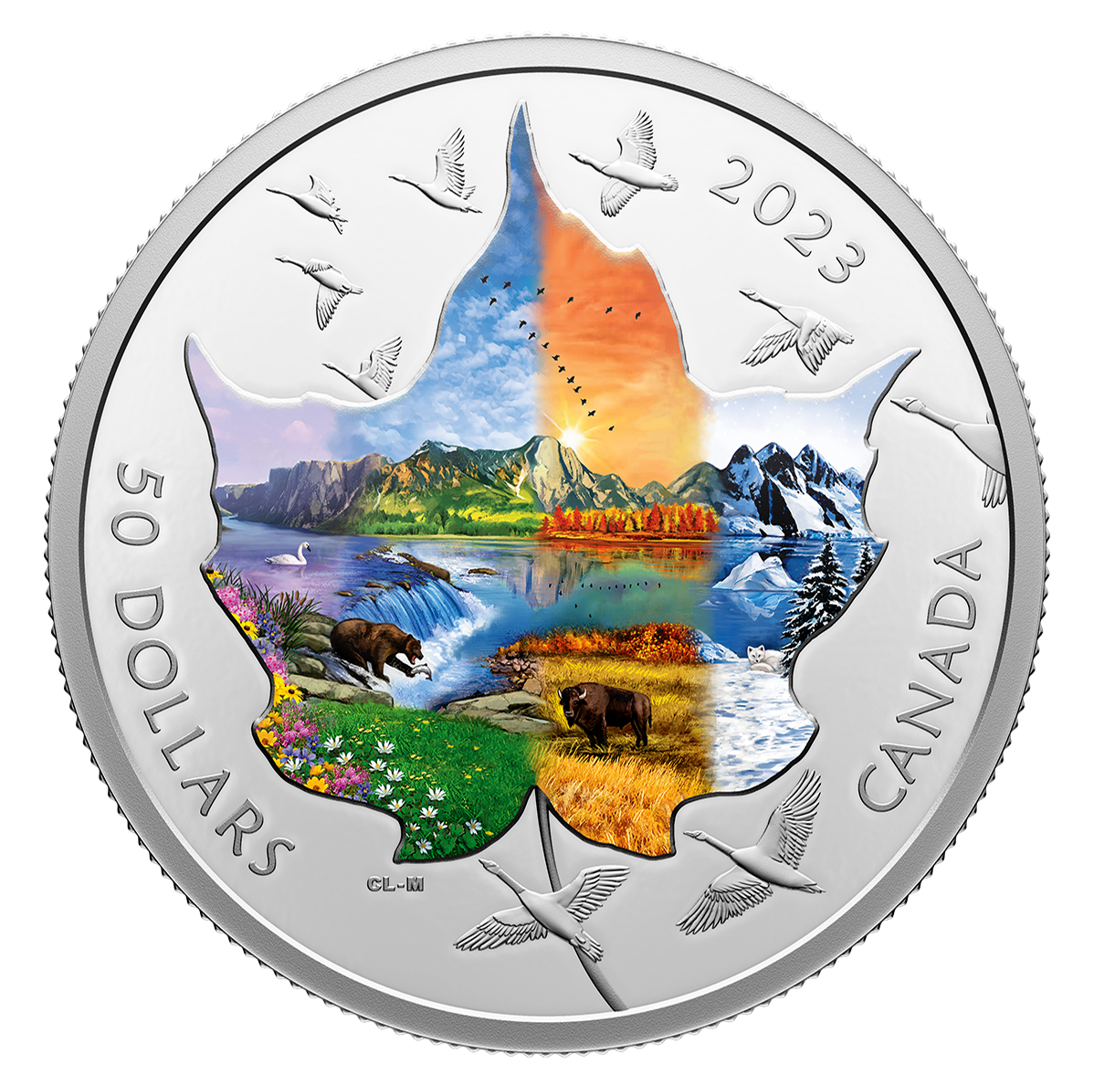 3 oz. Pure Silver Coin Canadian Collage Four Seasons The Royal